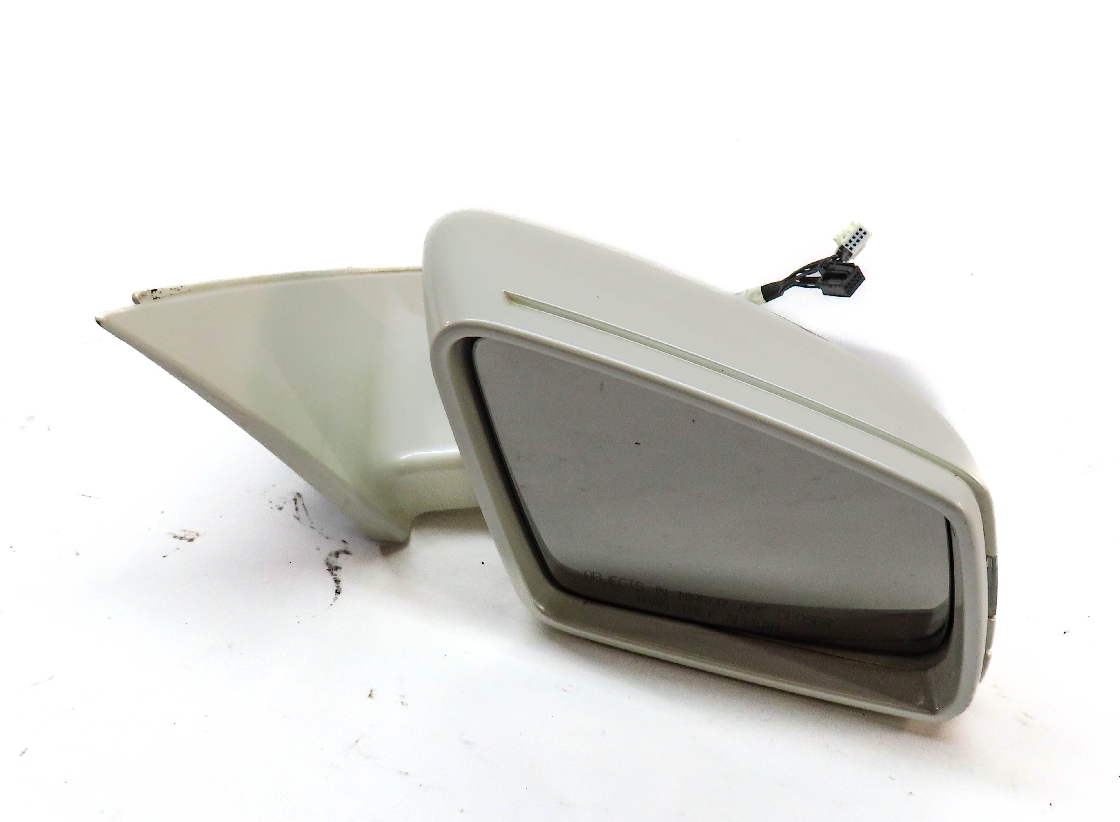 10-13 MERCEDES S-CLASS W221 RIGHT DOOR MIRROR P-FOLD HEAT MEMORY AUTODIM (White) — exact item pictured